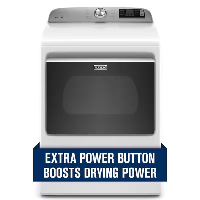 White Gas Dryer with Hamper Door D86634