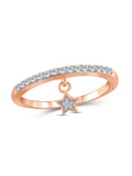1/5 Carat White Diamond Ring Rose Gold Over Silver Y6038