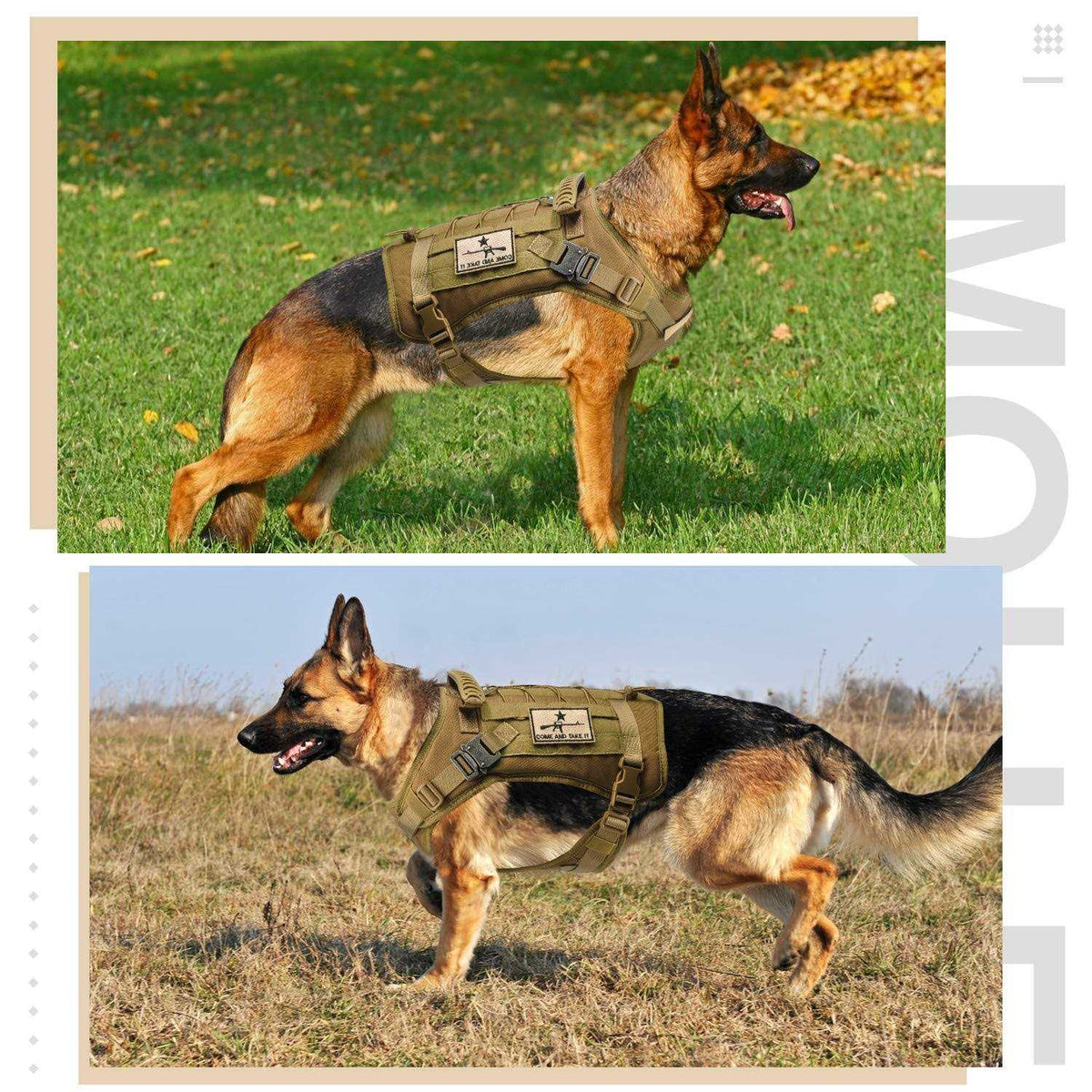 Tactical Service Dog Vest Harness with Rubber Handle D1916