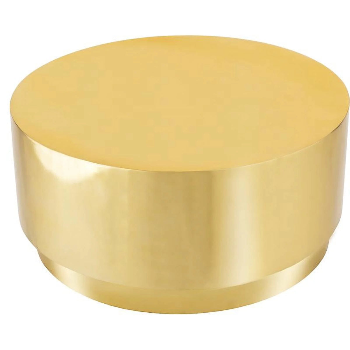 Gold Stainless Steel Drum Coffee Table M165314
