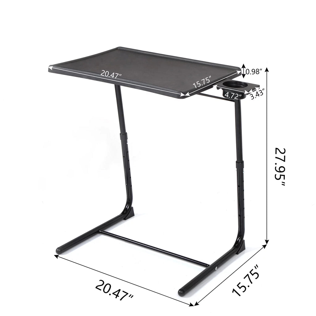 Set of 2 Portable Computer Table Black F912