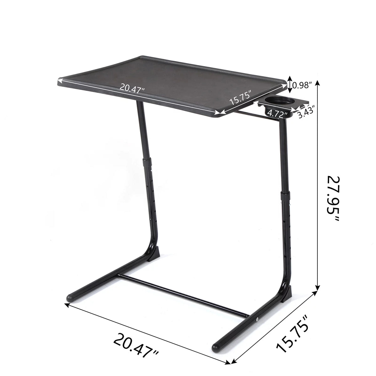 Set of 2 Portable Computer Table Black F912