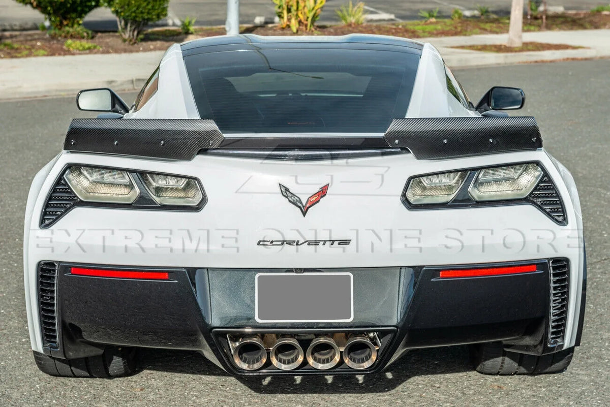 Carbon Fiber Rear Wing Spoiler Side Winglets Extension Pair A23994
