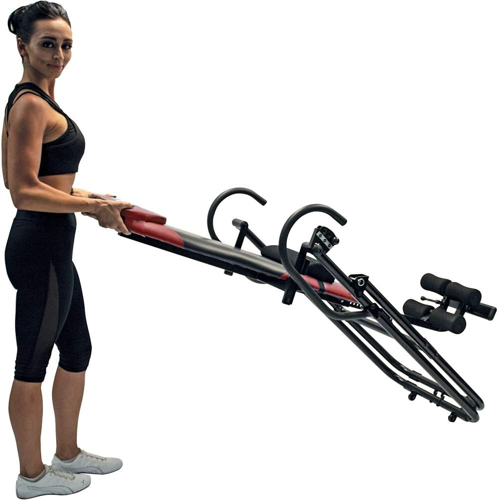 Red Heavy Duty Inversion Table with Removable Head Pillow & Lumbar Support Pad V797166