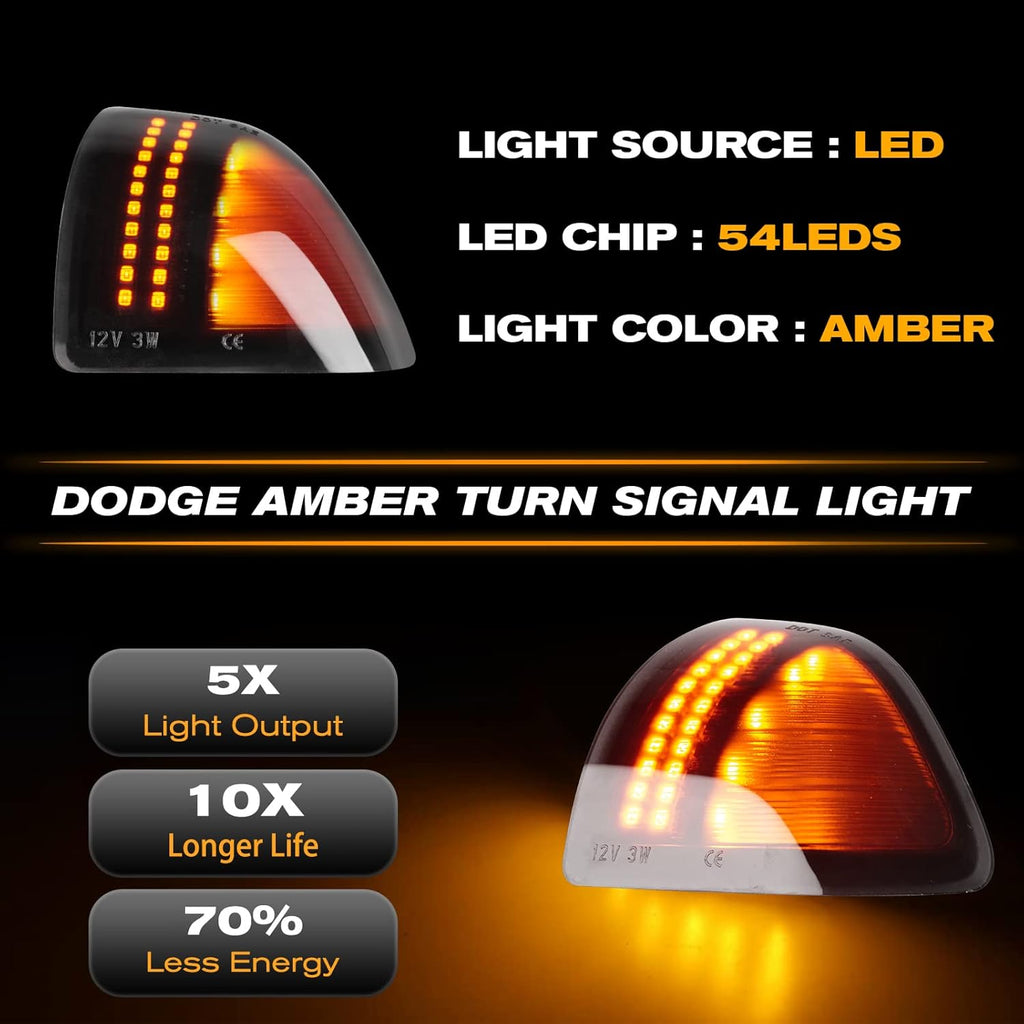 54 LED Sequential Amber Side Mirror Turn Signal Light, 2 Pack R628545