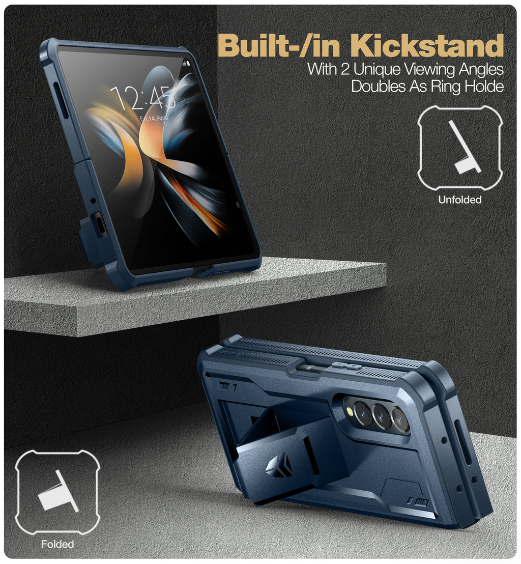 Navy Blue Shockproof Rugged Case with Kickstand P944