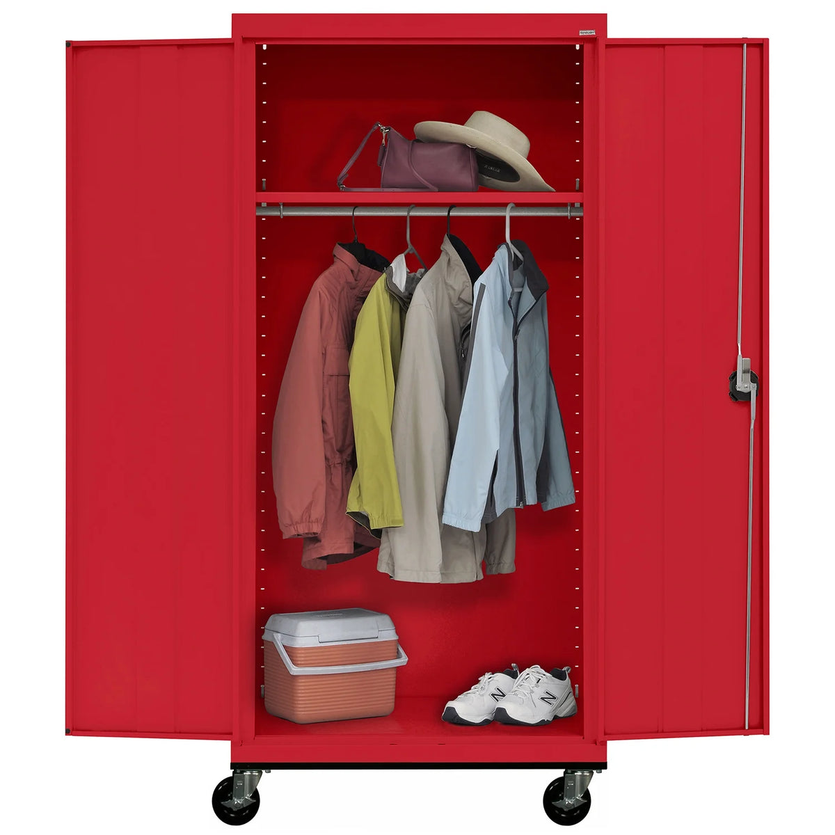 36"W x 24"D x 78"H Steel Mobile Wardrobe M791