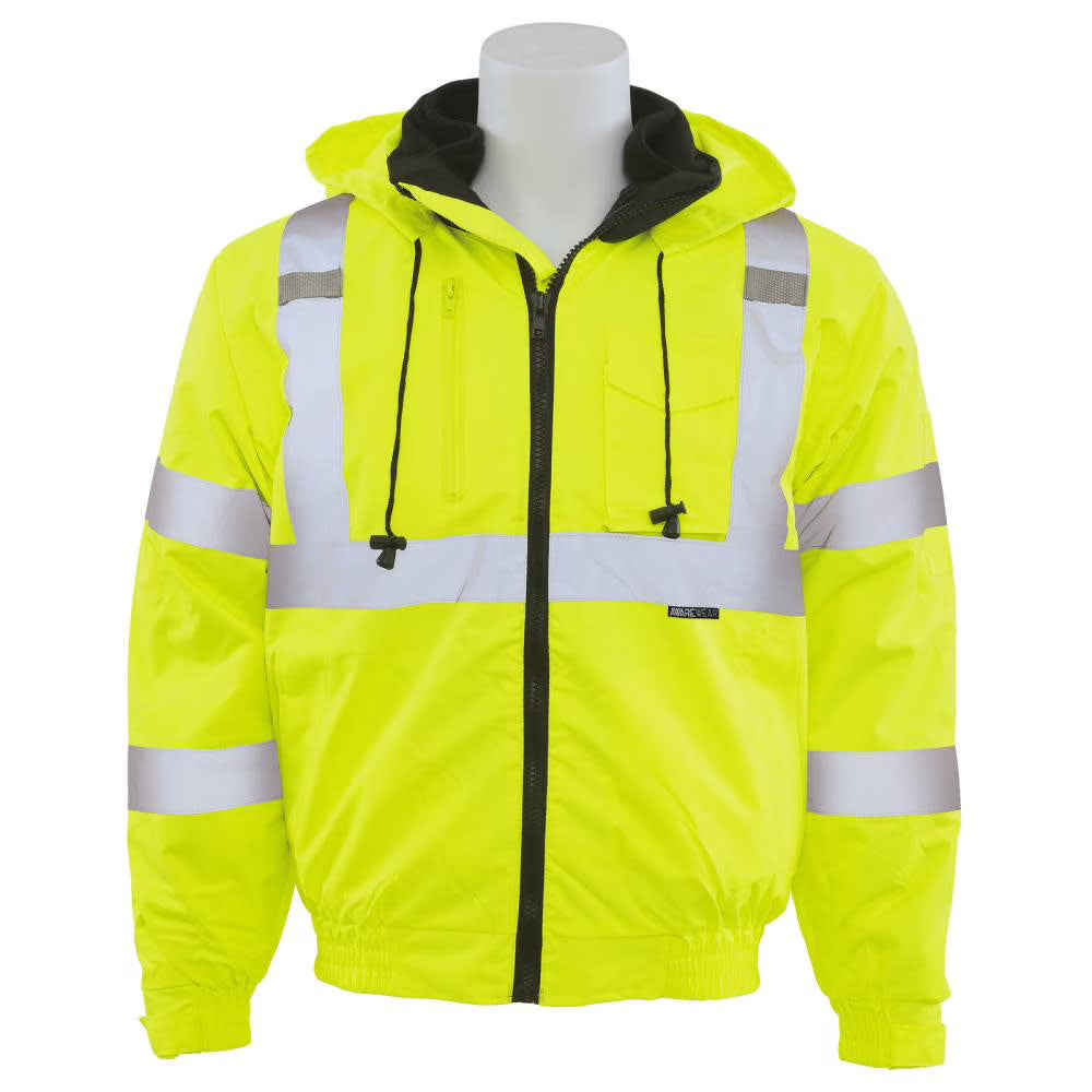 Hi Viz Lime Black Bottom Bomber Jacket I184132