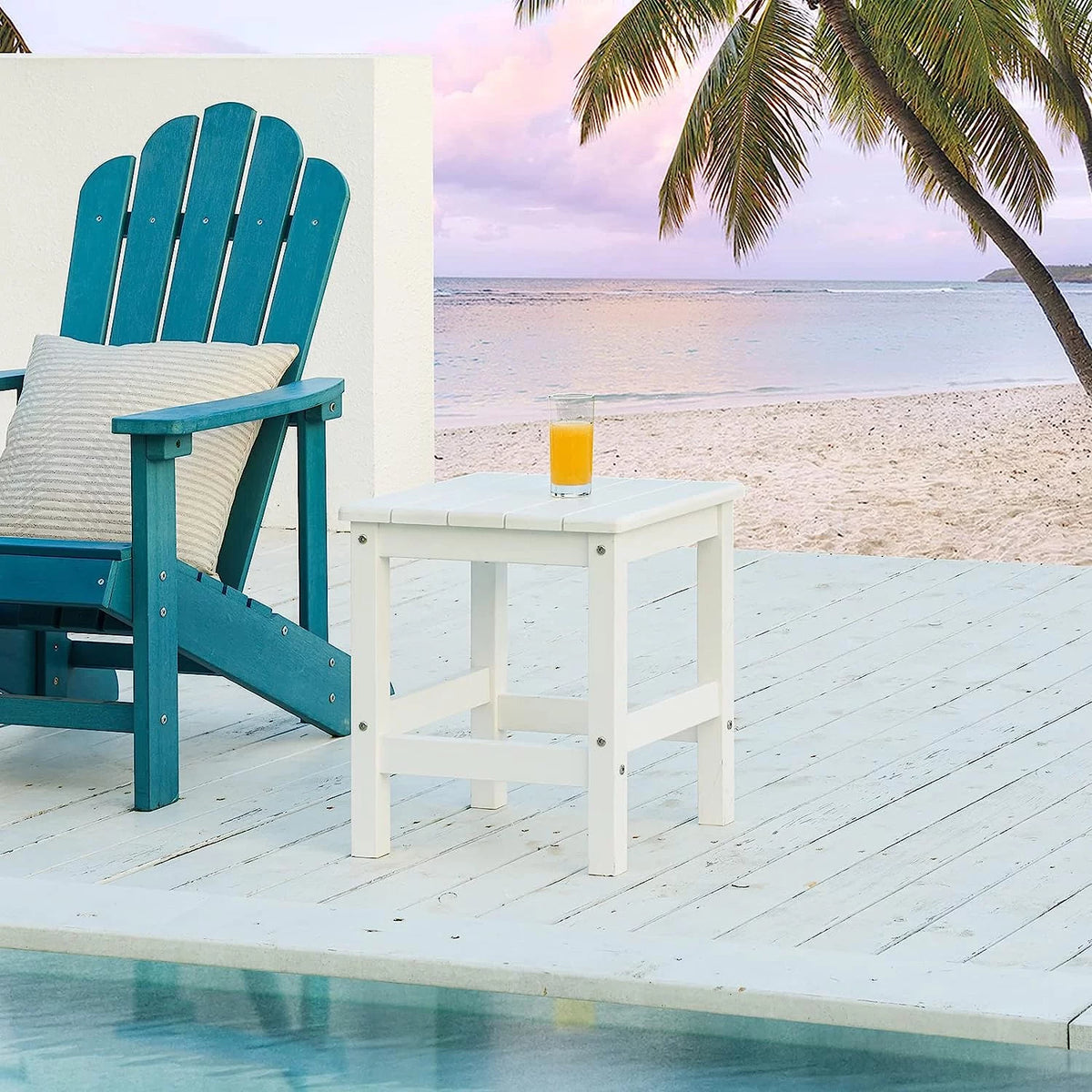 Black Polystyrene Outdoor Side Table Q41855