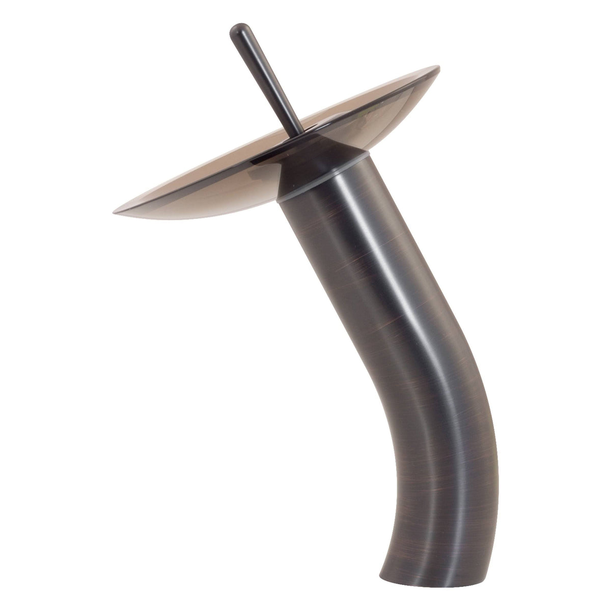 Oil Rubbed Bronze Vessel Faucet with Brown Glass Q636