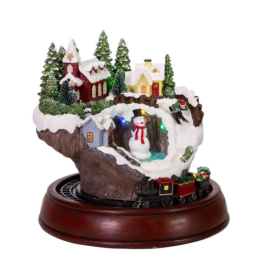 7.5x22 Battery-Operated LED Musical Village and Train Table Piece J348502