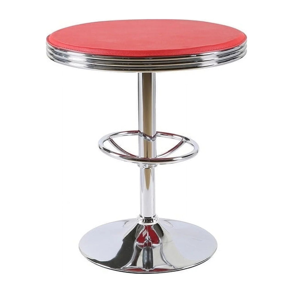 25" Metal Swivel Bar Table in Black/Chrome J562409
