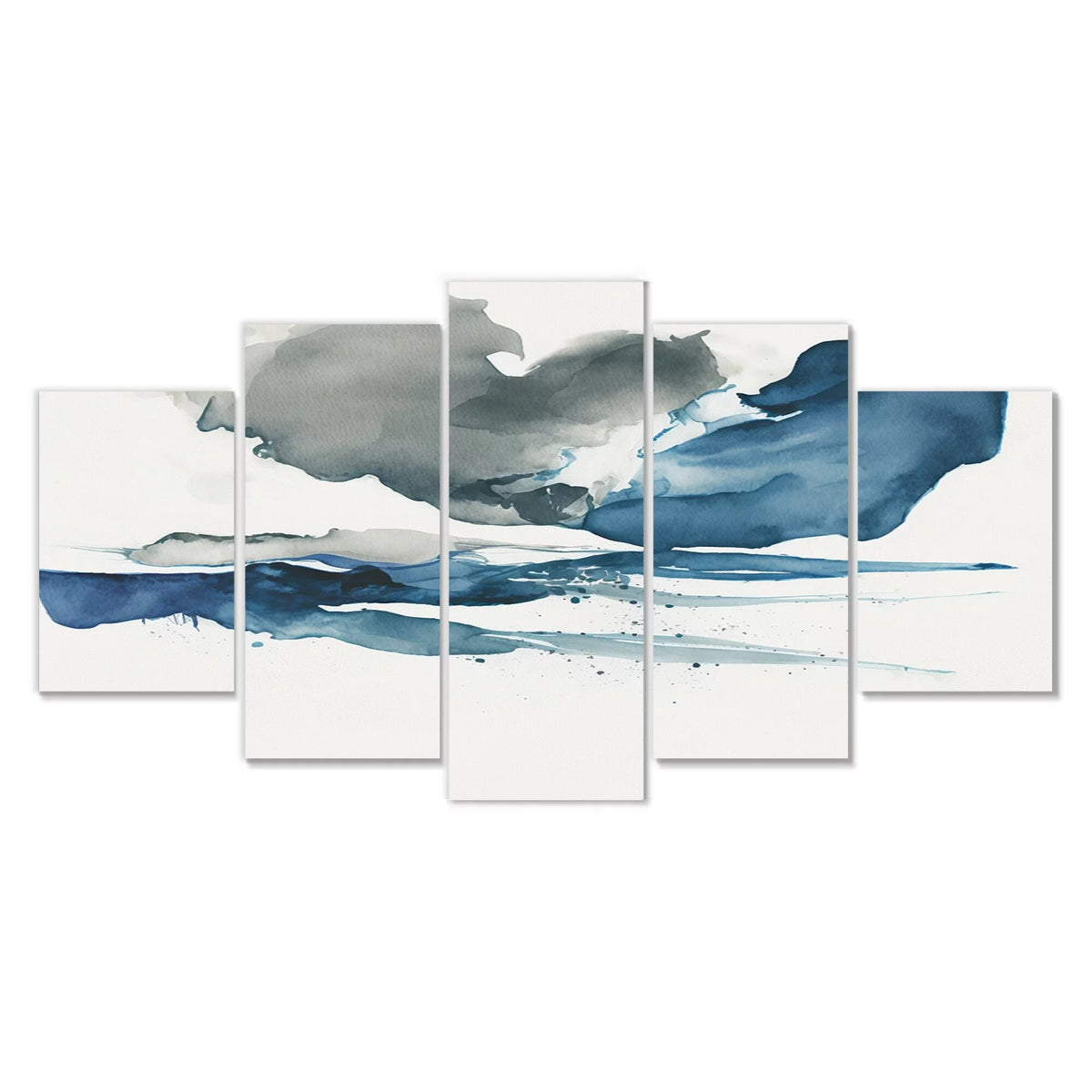 Abstract Liquid Ink Multipanel Wall Decor 48 In. Wide X 28 In. High K1482
