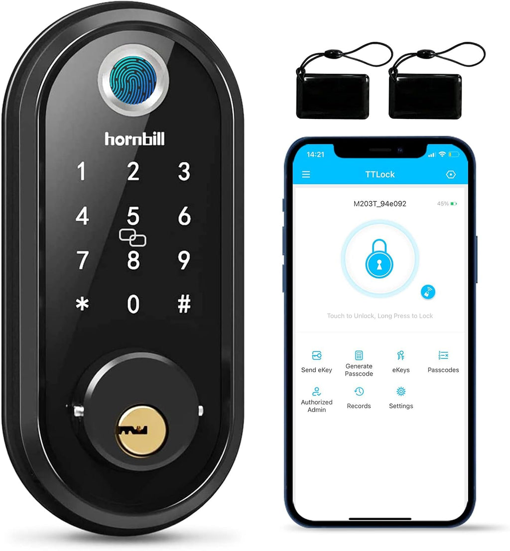 Smart Lock Fingerprint Deadbolt with Touchscreen Keypad, Bluetooth ekeys, Auto Lock Keyless Entry Door Lock P96690