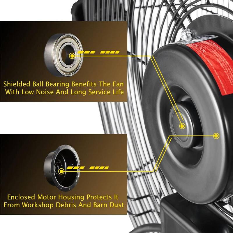 Yellow 2 Speeds 24 in. Wall Fan R163