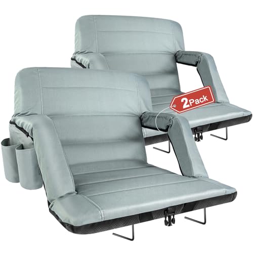 2 Pack Wide Folding Stadium Seats with Back Support and Cushion G50205