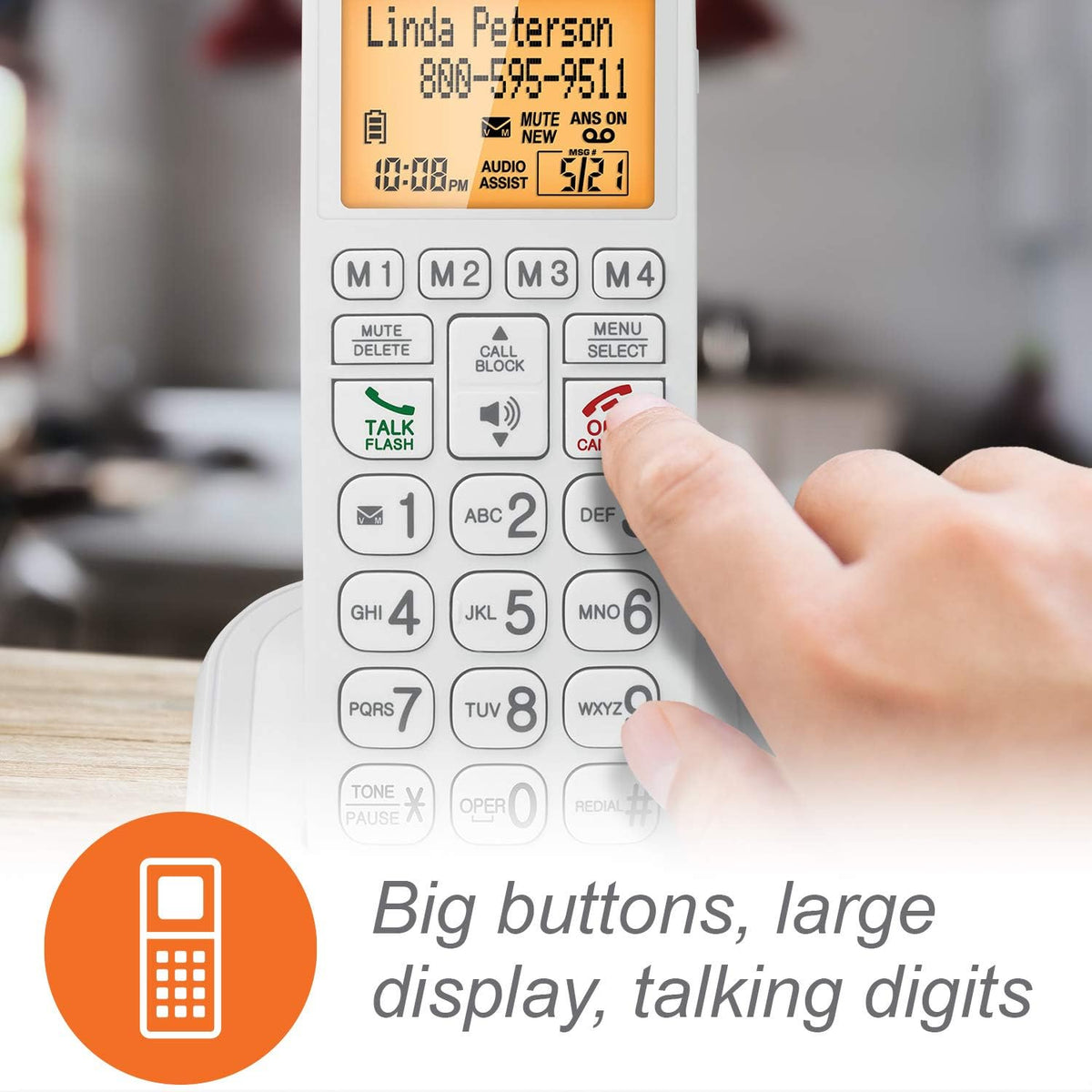 Amplified Corded/Cordless Phone with Answering Machine K3437