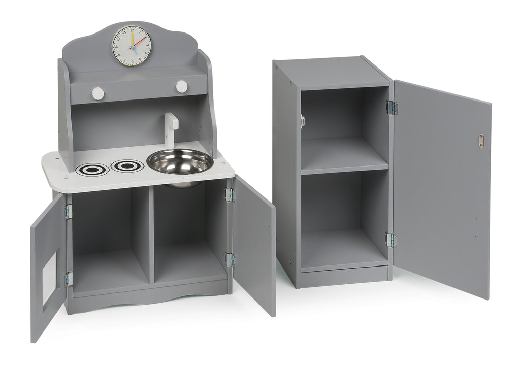 18 inch Doll Kitchen Furniture Set - Gray/White X63805