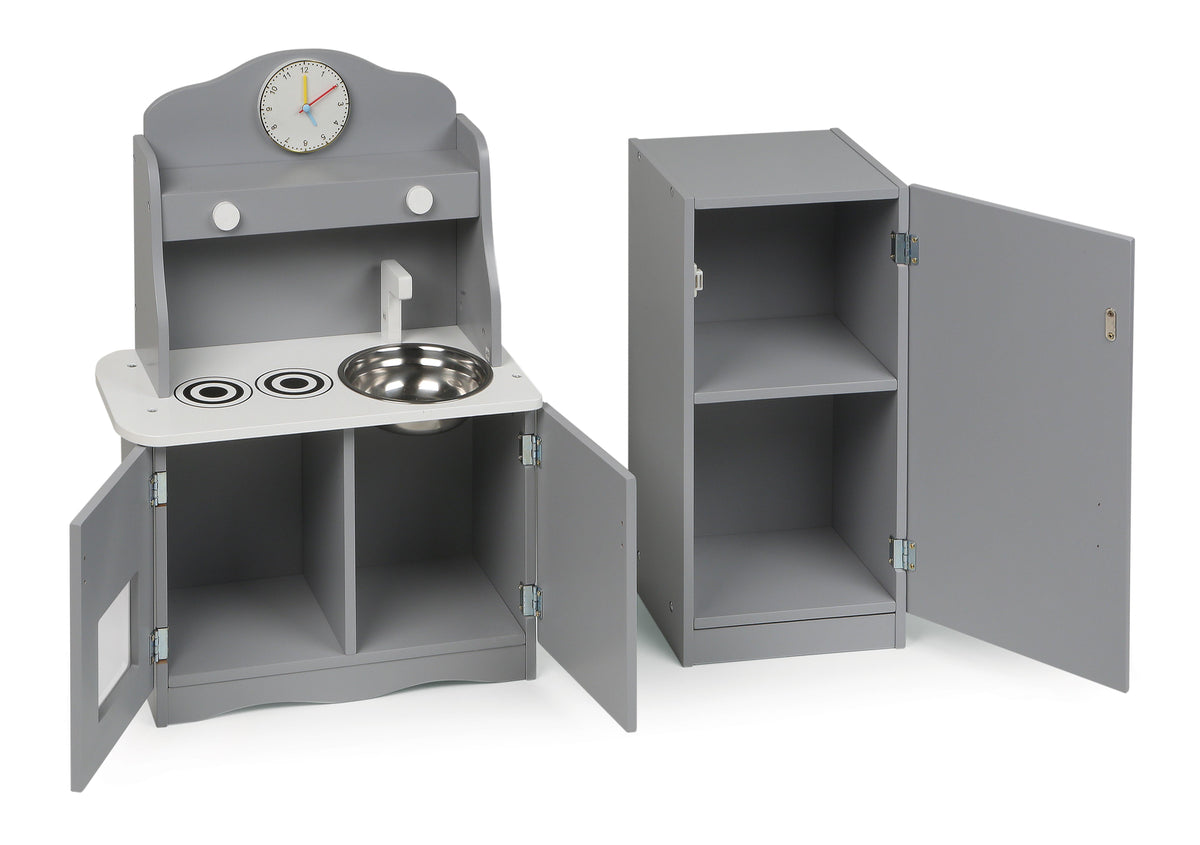 18 inch Doll Kitchen Furniture Set - Gray/White X63805