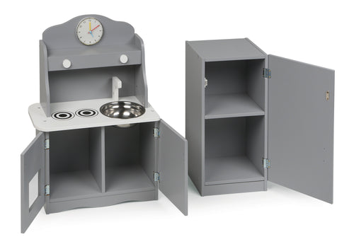 18 inch Doll Kitchen Furniture Set - Gray/White X63805