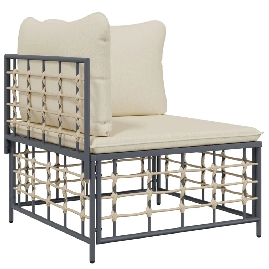 Sectional Corner Sofa with Cushions 2 pcs Poly Rattan O614