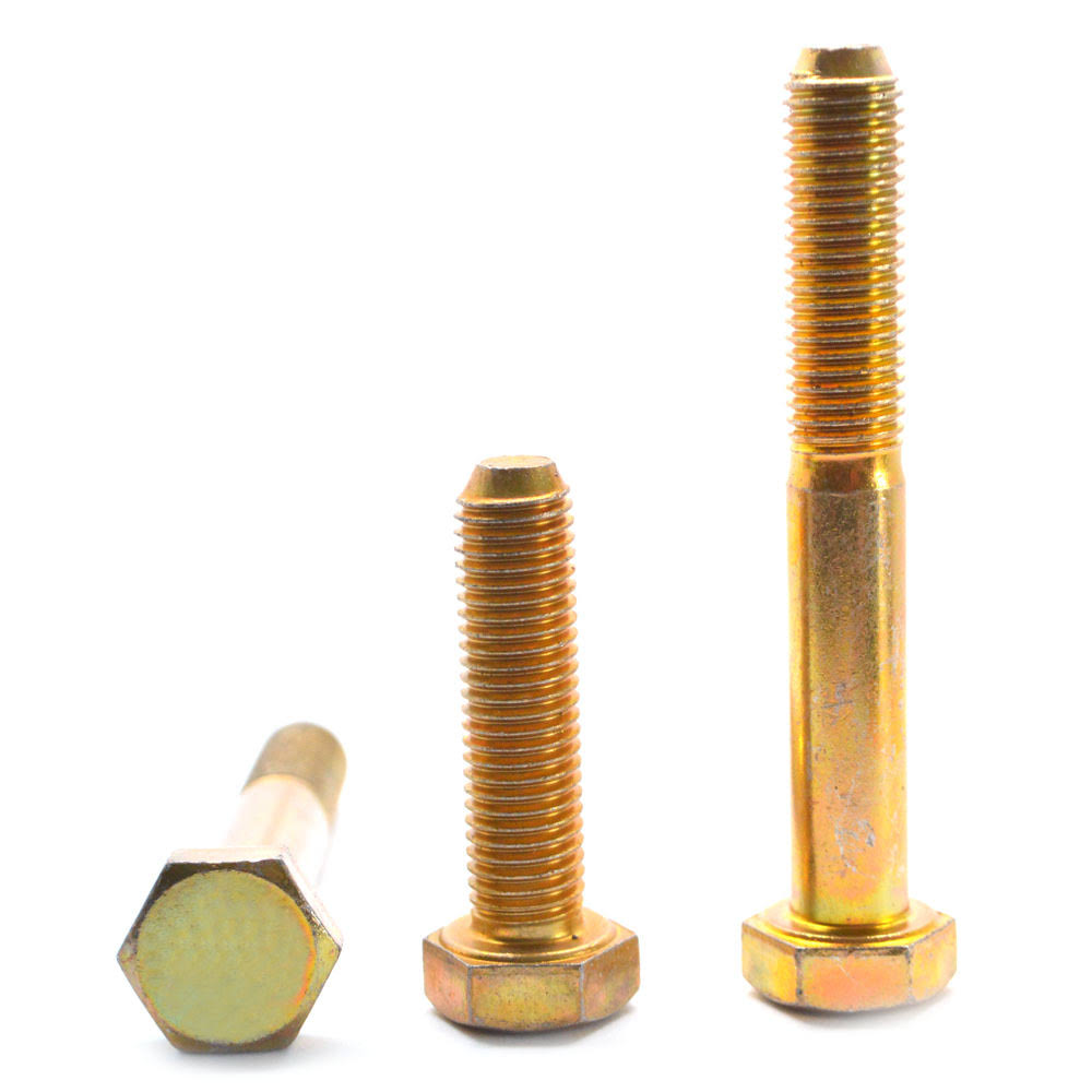 1/4x22-20 x 3x22 Grade 8 Hex Cap Screw Alloy Steel Yellow Zinc Plated K565