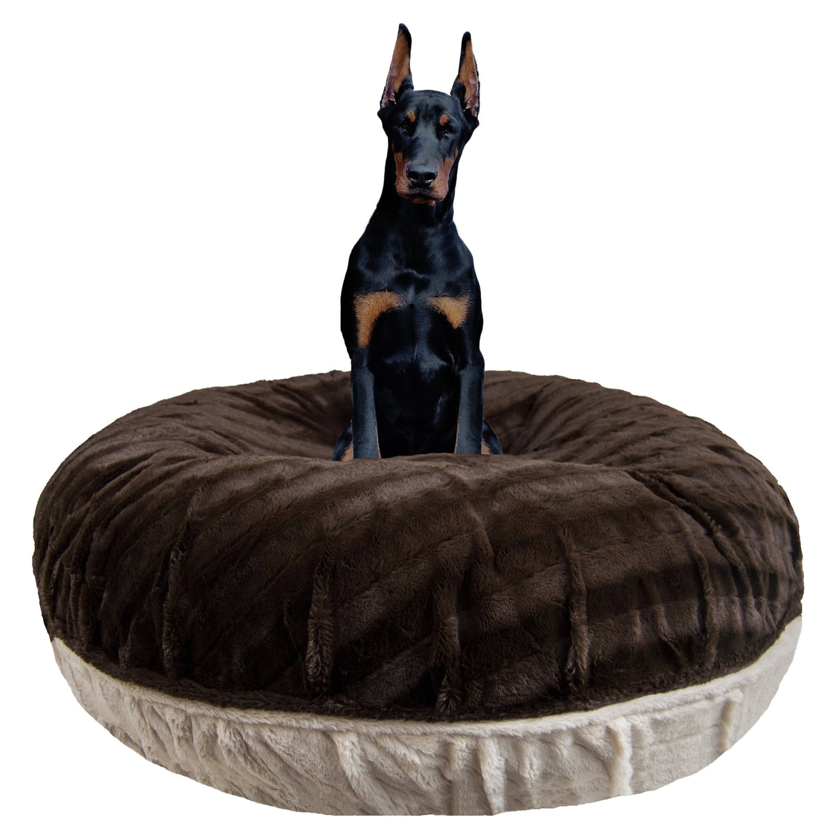 Natural Beauty Godiva Brown Extra Plush Faux Fur Bagel Pet Bed D1686