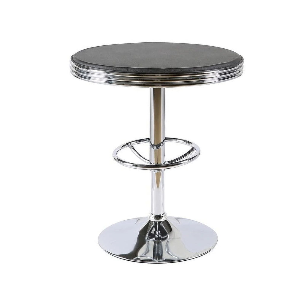 25" Metal Swivel Bar Table in Black/Chrome J562409
