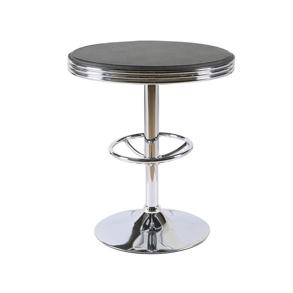 25" Metal Swivel Bar Table in Black/Chrome J562409