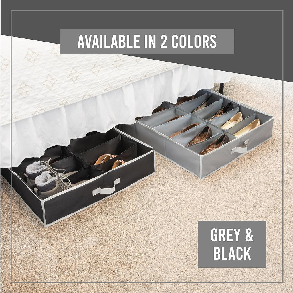 Extra Large Underbed Shoe Storage Organizer, Set of 2 Gray C212613