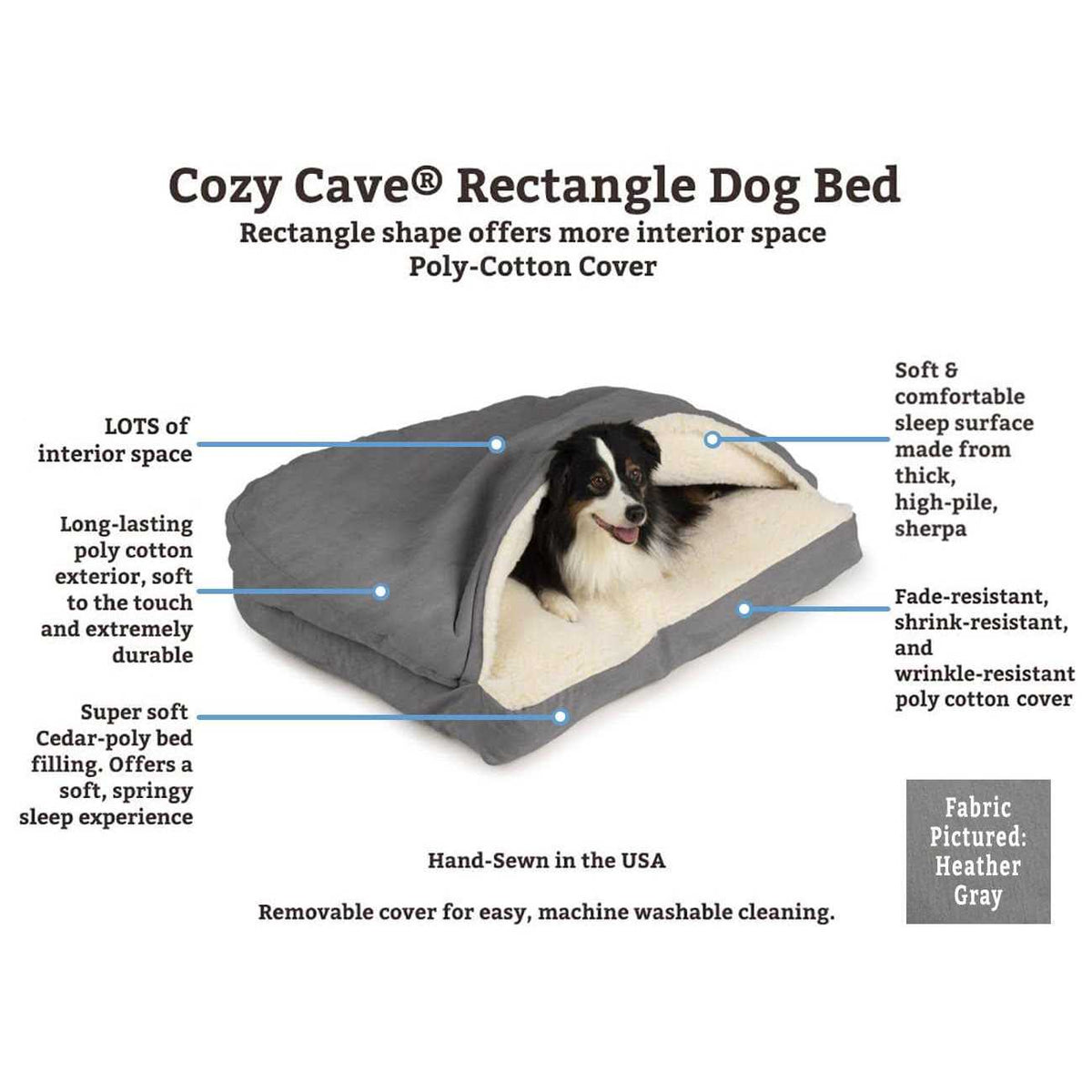 Cozy Cave Rectangle Pet Bed R582