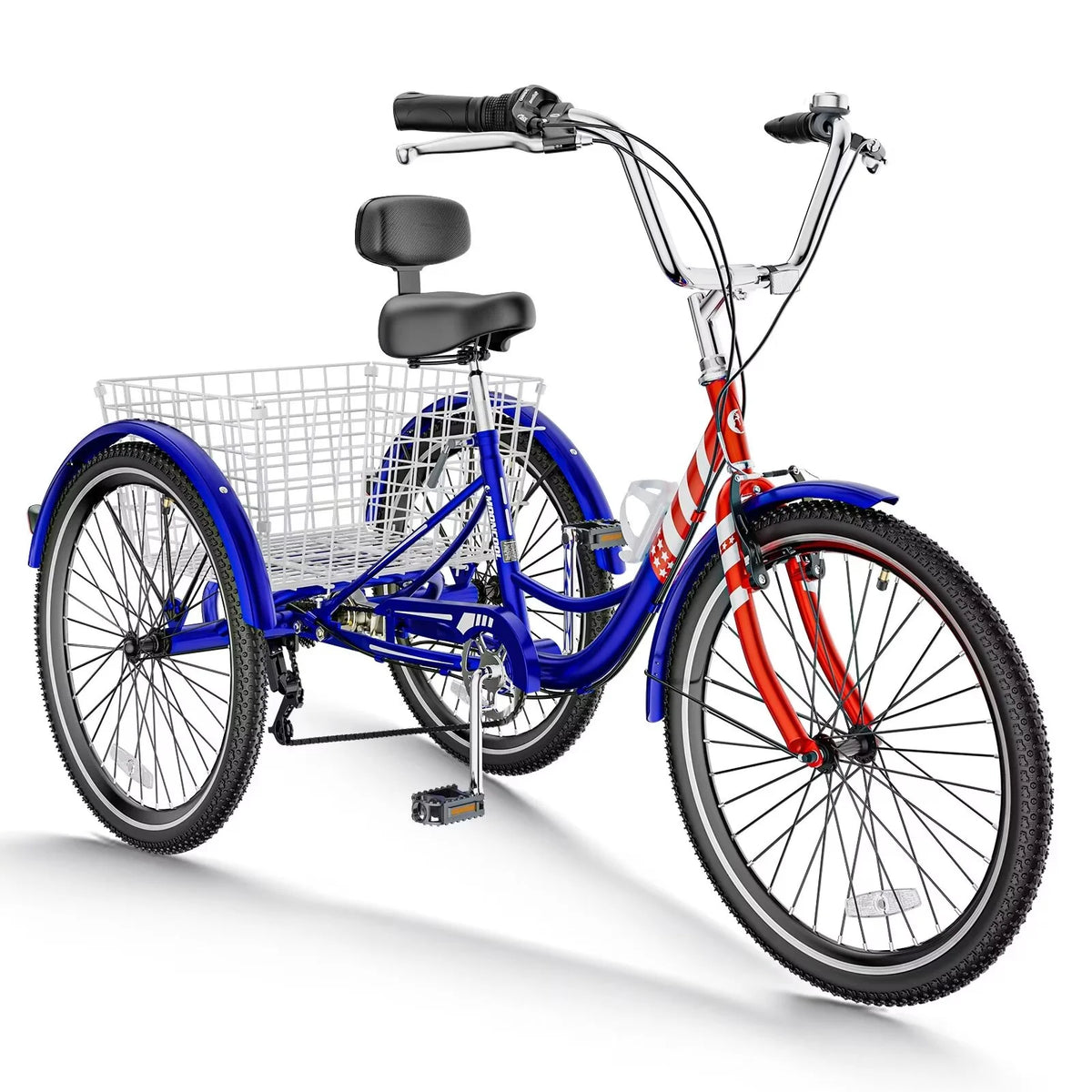7 Speed Adult Tricycle with Basket & Dual Braking System R415