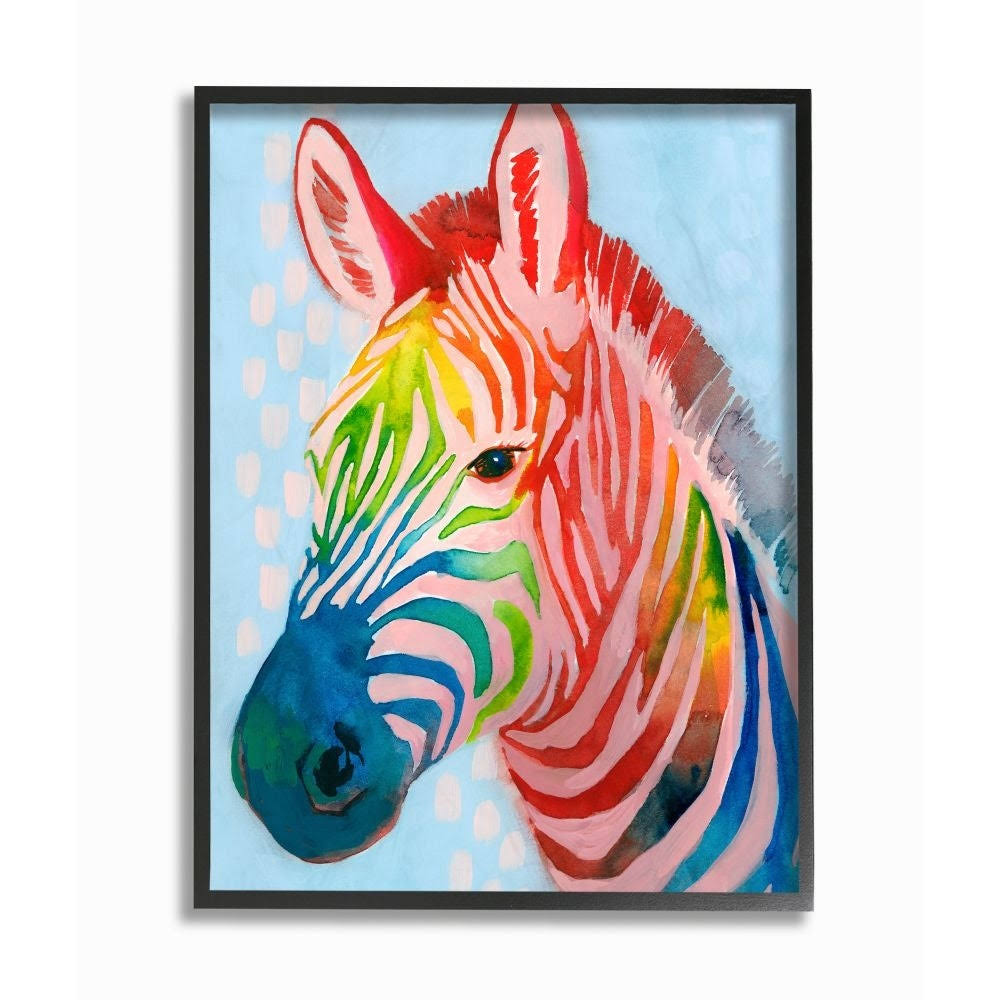 Colorful Abstract Zebra Drawing, 24 x 30 O8854