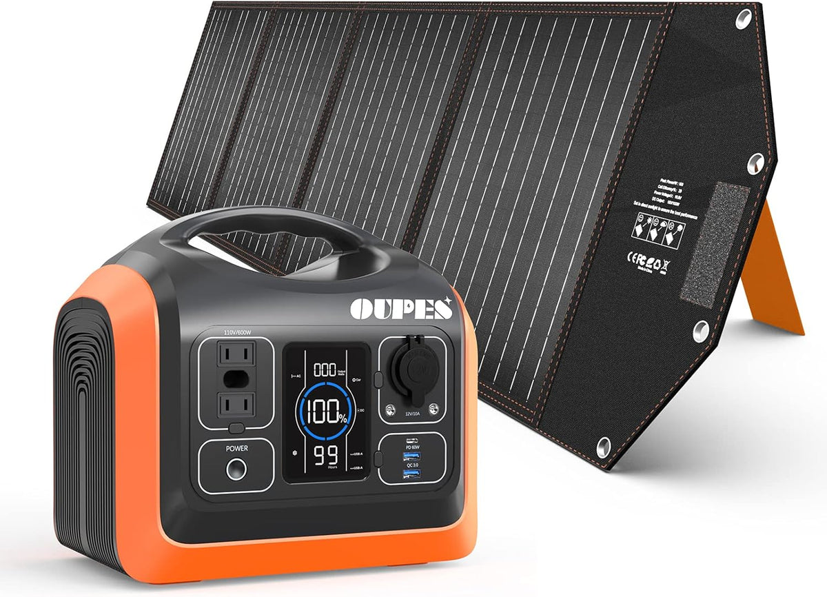 Portable Power Station 600W Solar Generator with 100W Panel 186000mAh Battery Backup Z85022