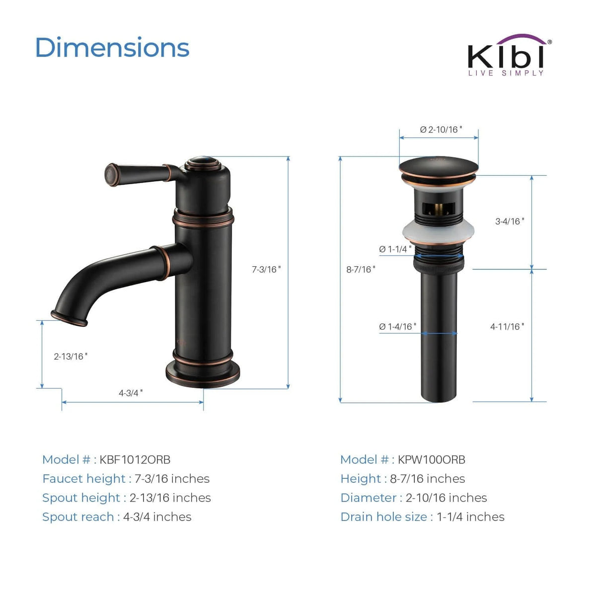 Oil Rubbed Bronze Single Hole Bathroom Faucet G45363