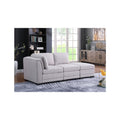 Light Gray Linen Fabric Reversible Sofa with Ottoman H853