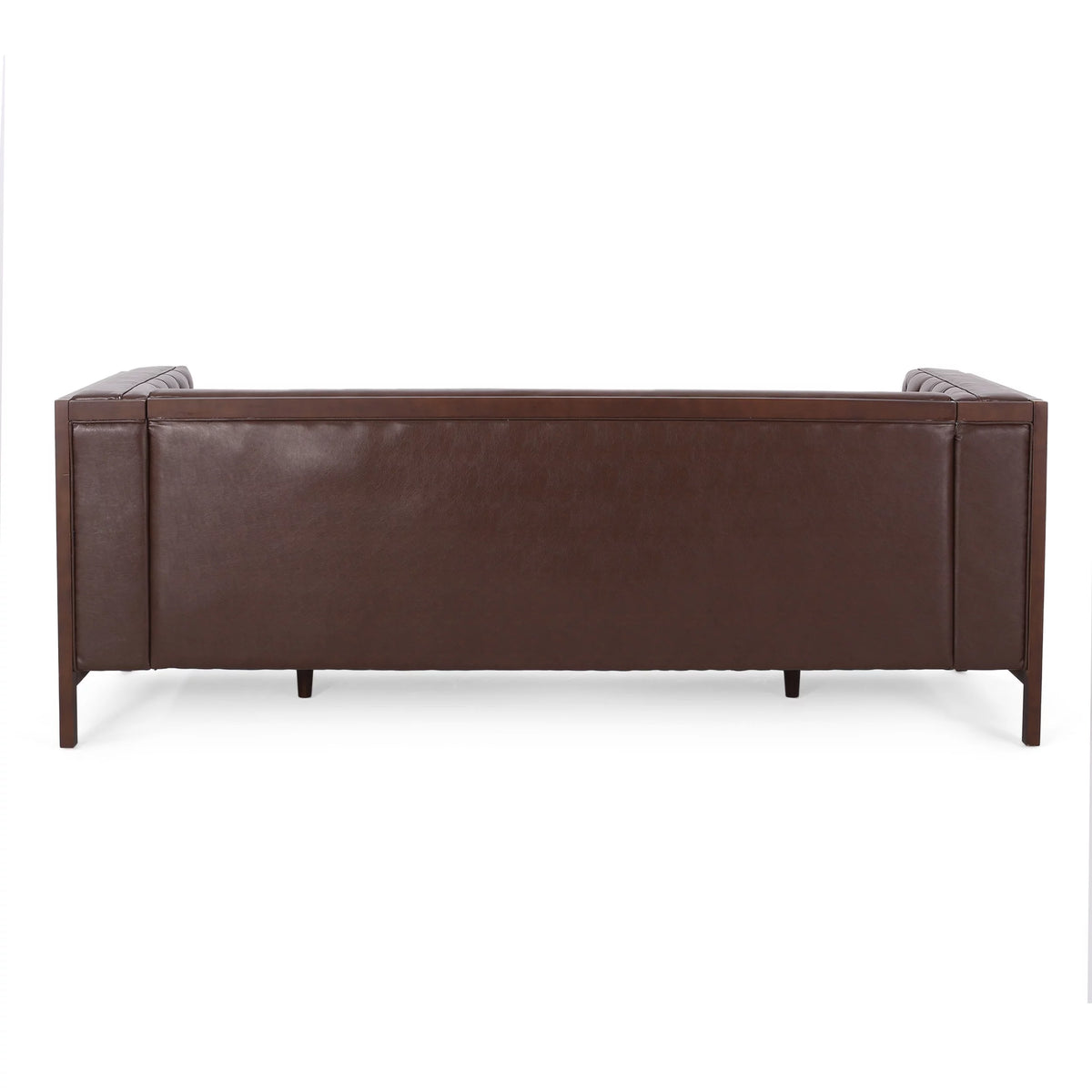 Dark Brown Faux Leather Sofa U1606