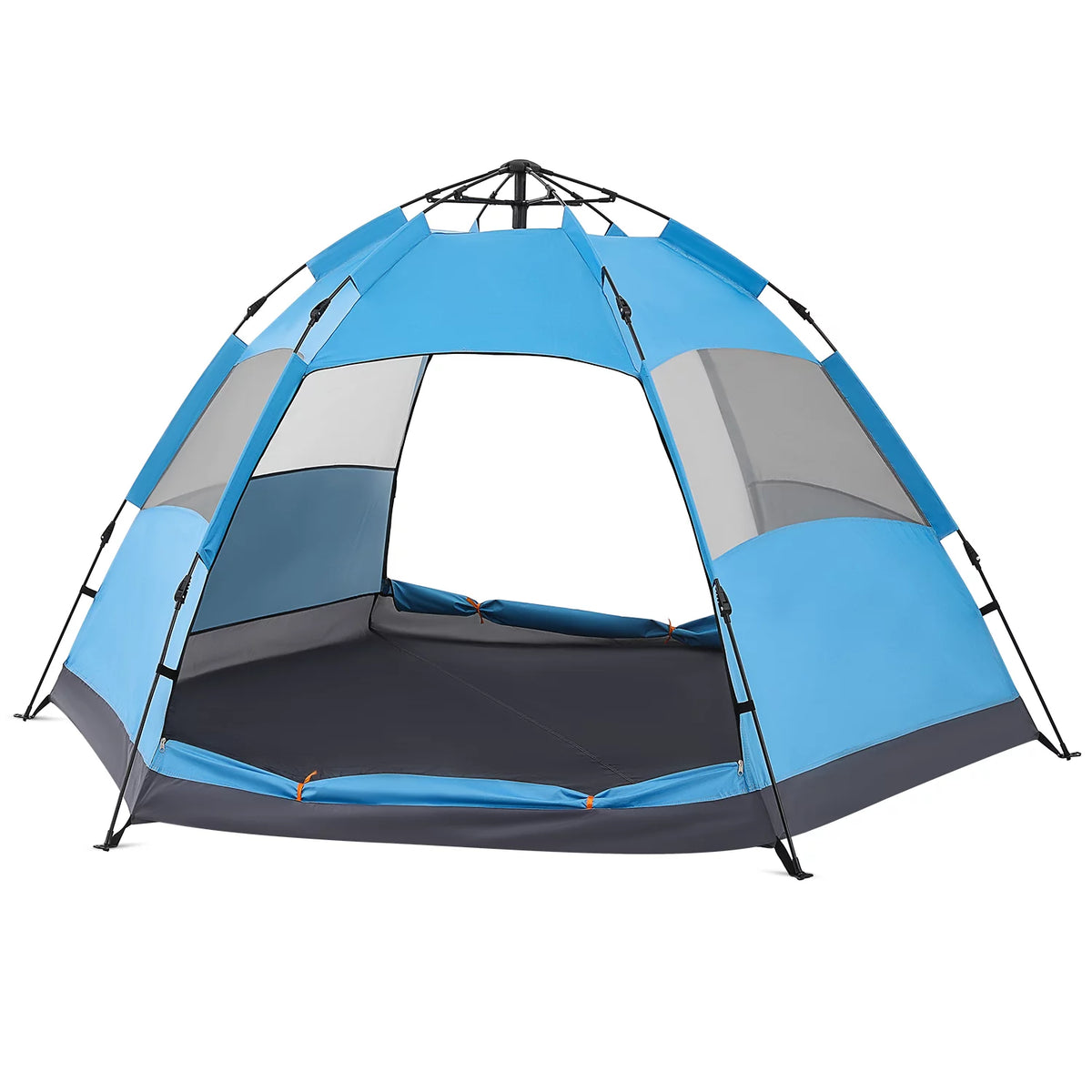 Large 4 Person Double Layer Camping Tent with Carry Bag, Green O715