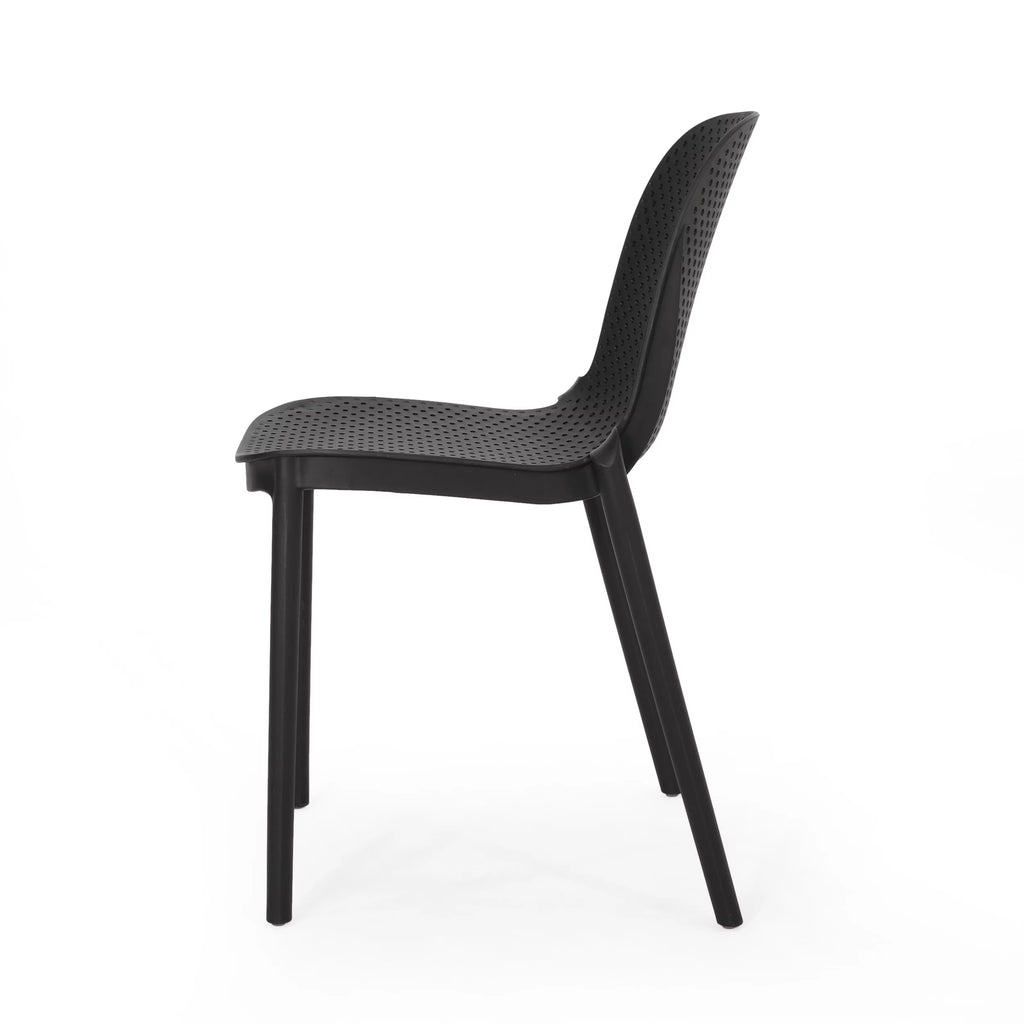White Plastic Patio Dining Chair Set of 2 W54923