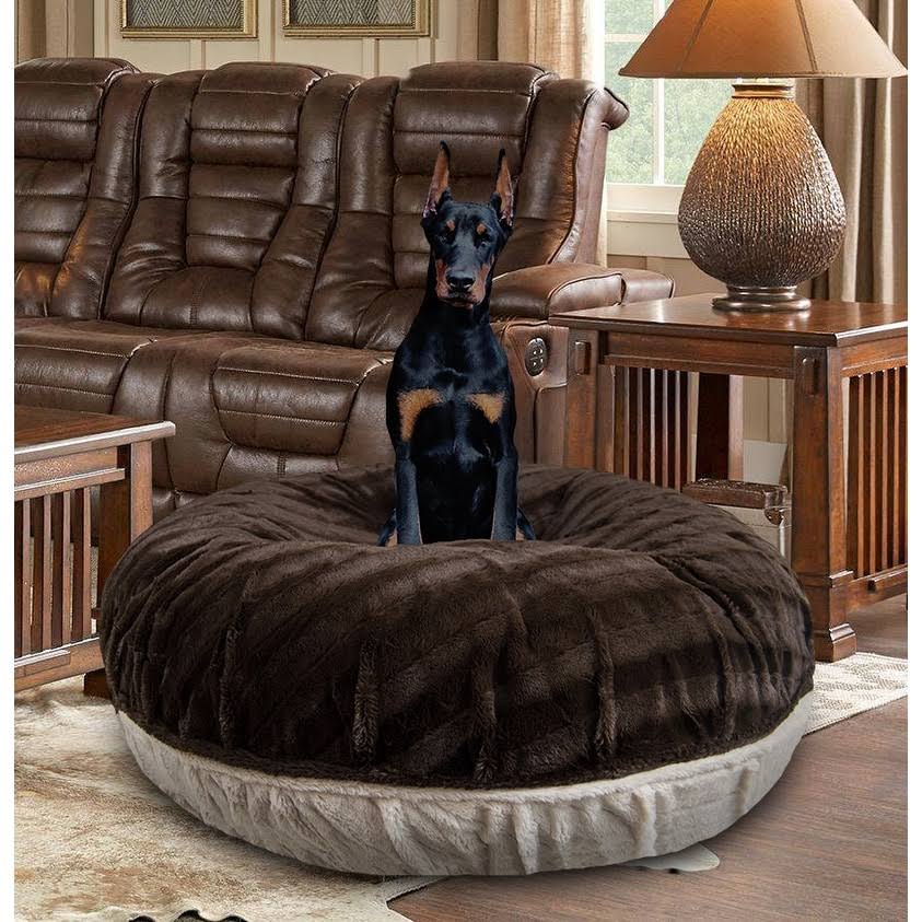 Natural Beauty Godiva Brown Extra Plush Faux Fur Bagel Pet Bed D1686
