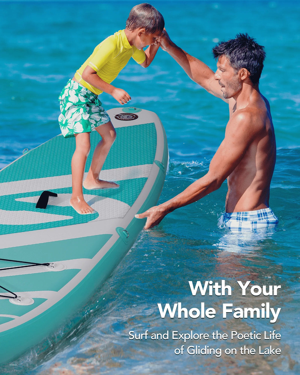 10' Green Inflatable Paddle Board with Carry Bag Y402403