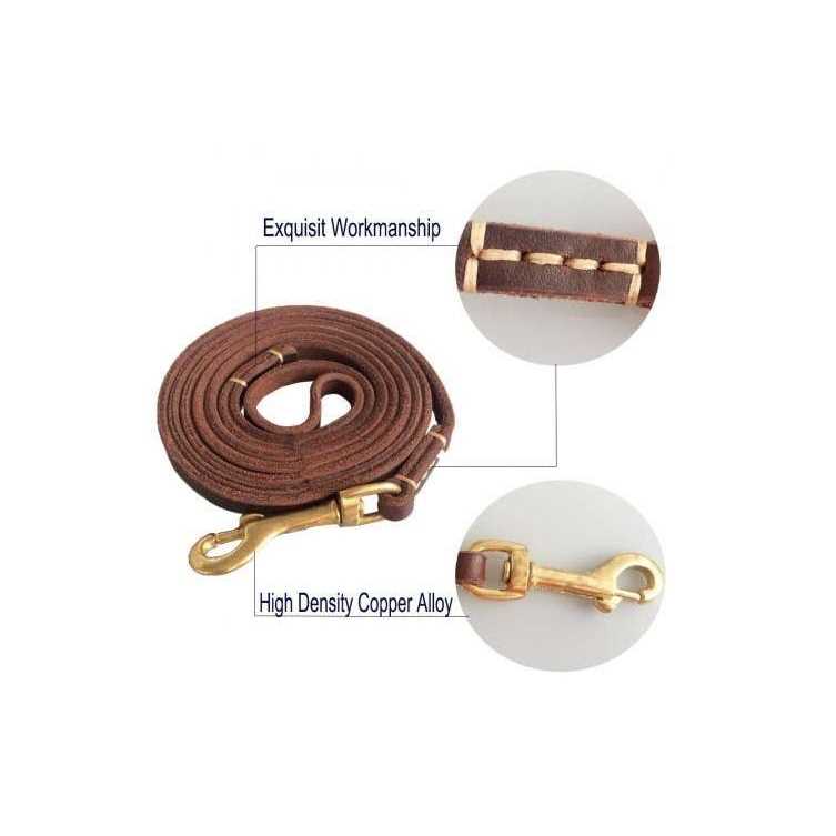 Leather Dog Leash 6 Foot Braided Heavy Duty X86655