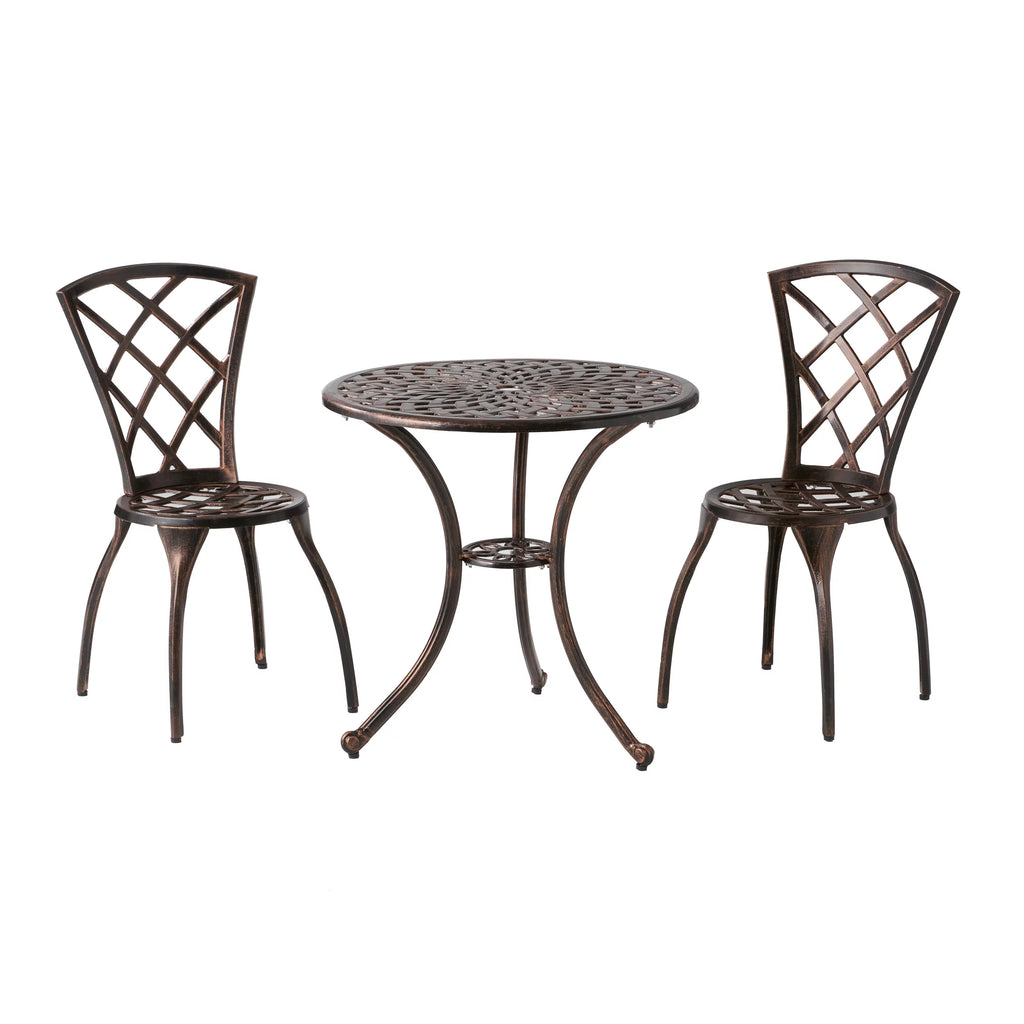Modern Outdoor Cast Aluminum 3 Piece Bistro Set U41894