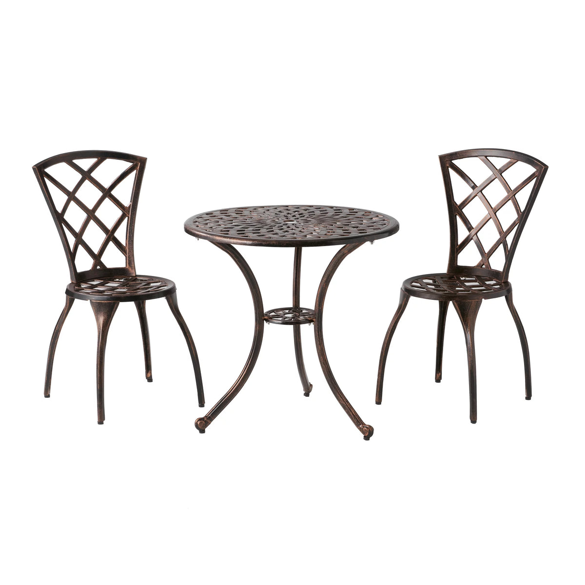 Modern Outdoor Cast Aluminum 3 Piece Bistro Set U41894
