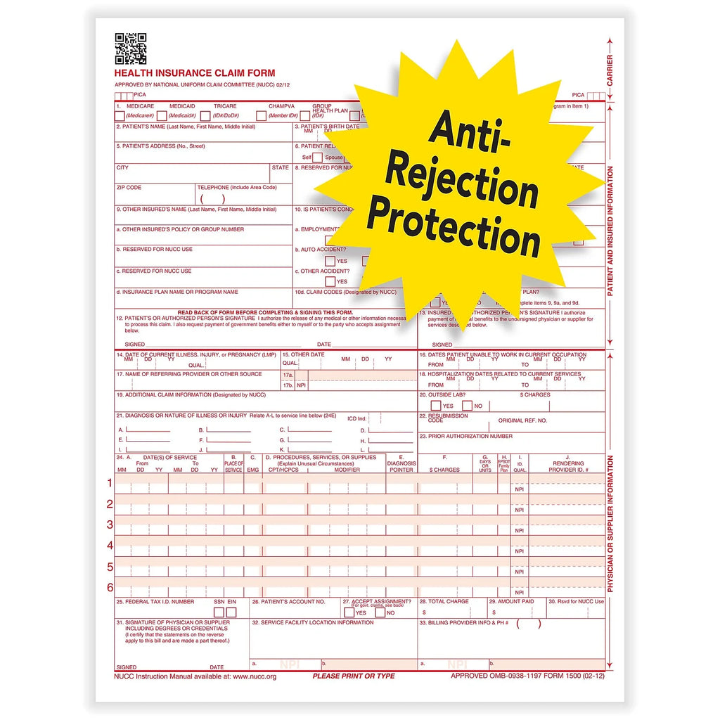 CMS-1500 Health Insurance Claim Form U59336