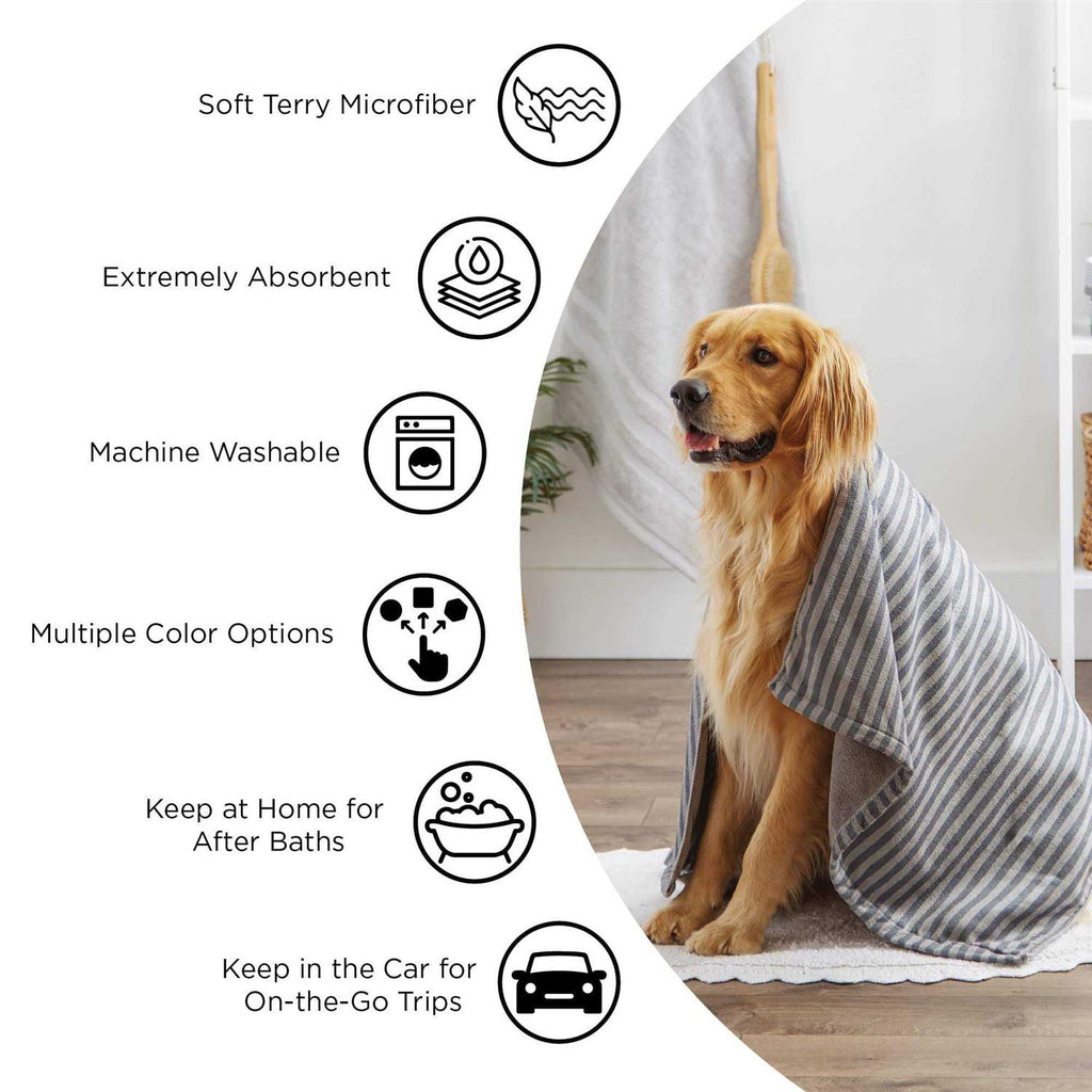 Red Embroidered Paw Pet Towel C913618