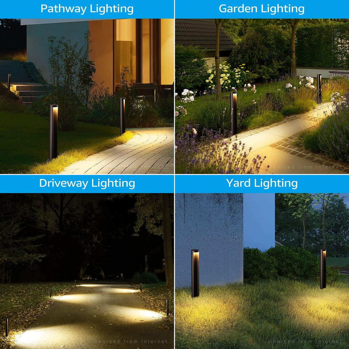 5W LED Landscape Pathway Light, 12-24V Low Voltage, IP65 Waterproof, Die-Casted Aluminum, 3000K Warm White, Pack of 6 H3497