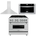 36 in. Dual Fuel Range, Range Hood, Microwave Drawer F575278