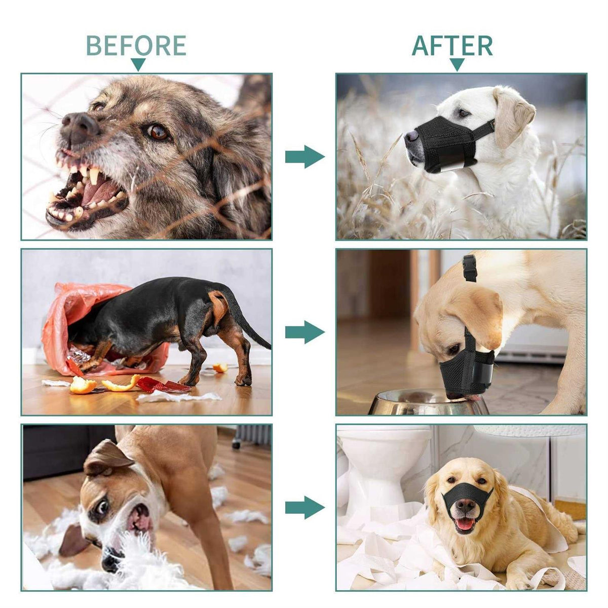 Soft Nylon Adjustable Dog Muzzle G42617