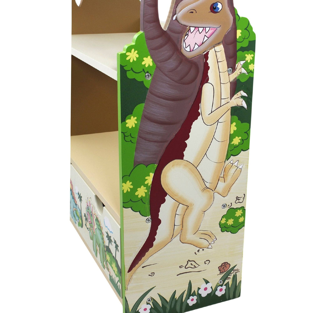 Dinosaur Kingdom Bookcase with 3 Shelves and Drawer O52084